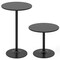 Set of 2 Black Round Bar Table Fixed Desktop Sturdy Iron Base Pub Table for Home and Kitchen